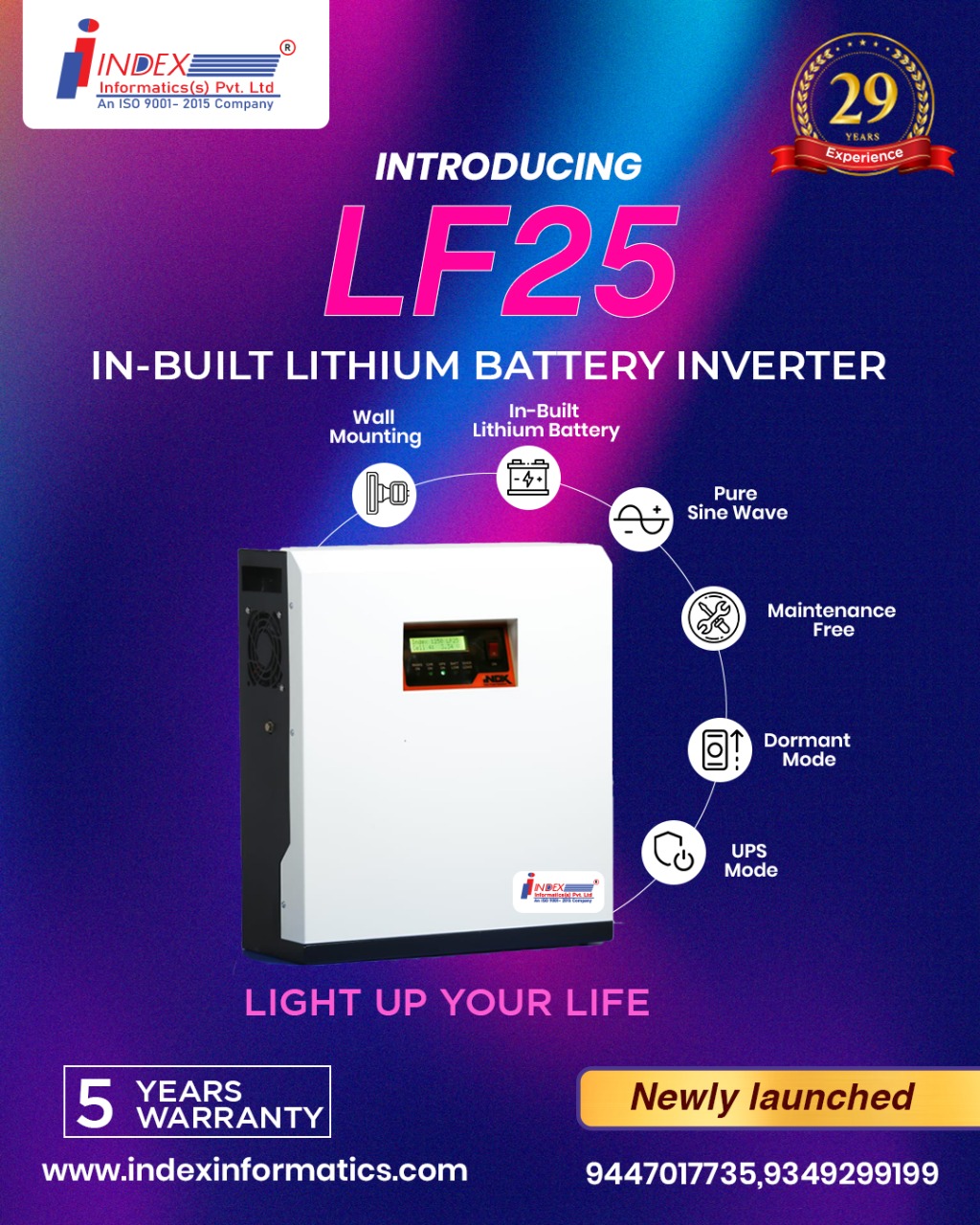 Installed LiFePO₄ inverter and battery bank